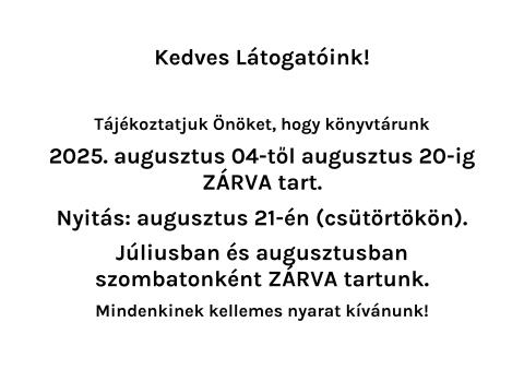 Nyári zárvatartás