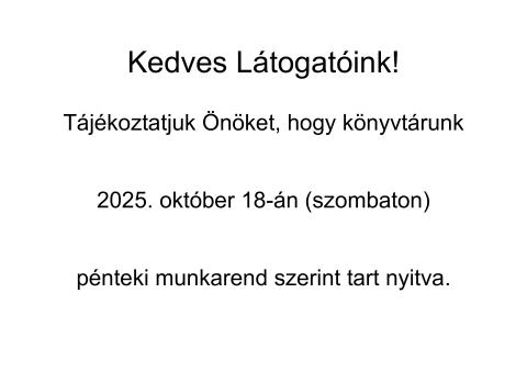 Október 18 - munkanap