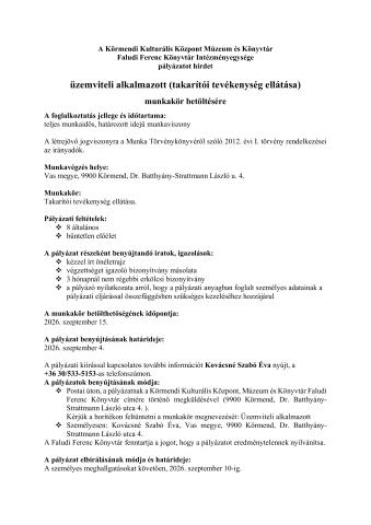 Álláspályázat